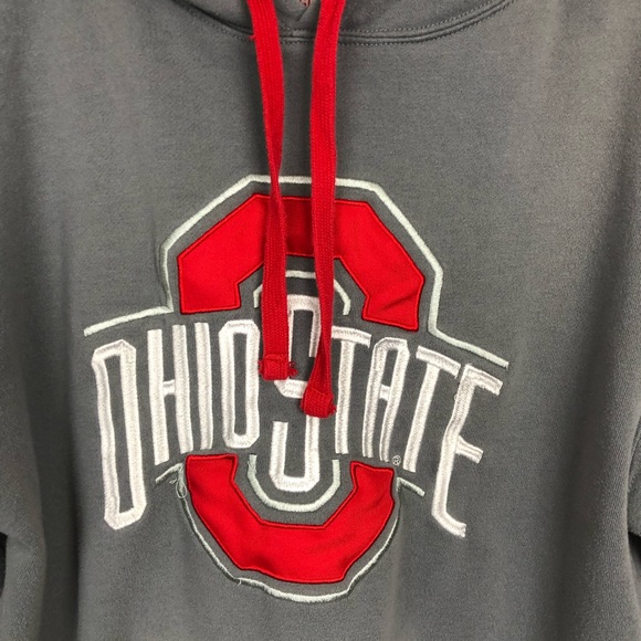Mens Ohio State Gray Long Sleeve Hoodie Sweatshirt - Picture 4 of 7